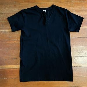 3sixteen Black Short Sleeve Henley - Small
